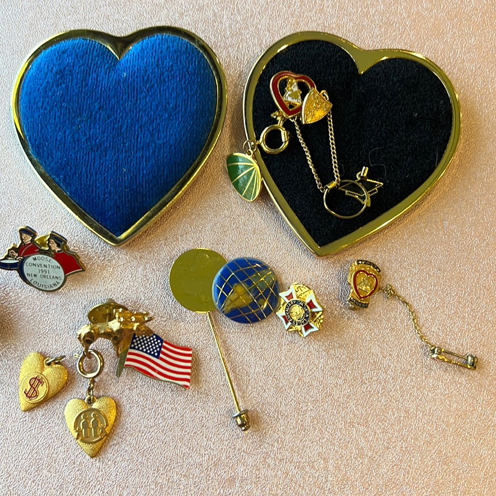 Vintage Pins with Memorabilia
